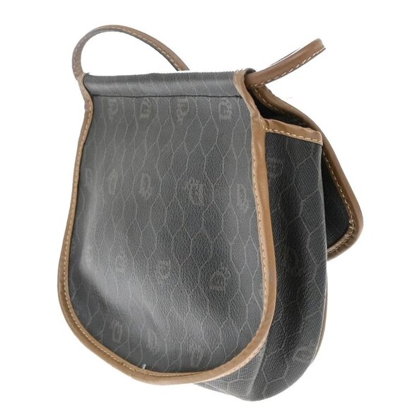 CHRISTIAN DIOR Logo Honeycomb Mini Shoulder Bag PVC Leather Brown GHW - Picture 4 of 13